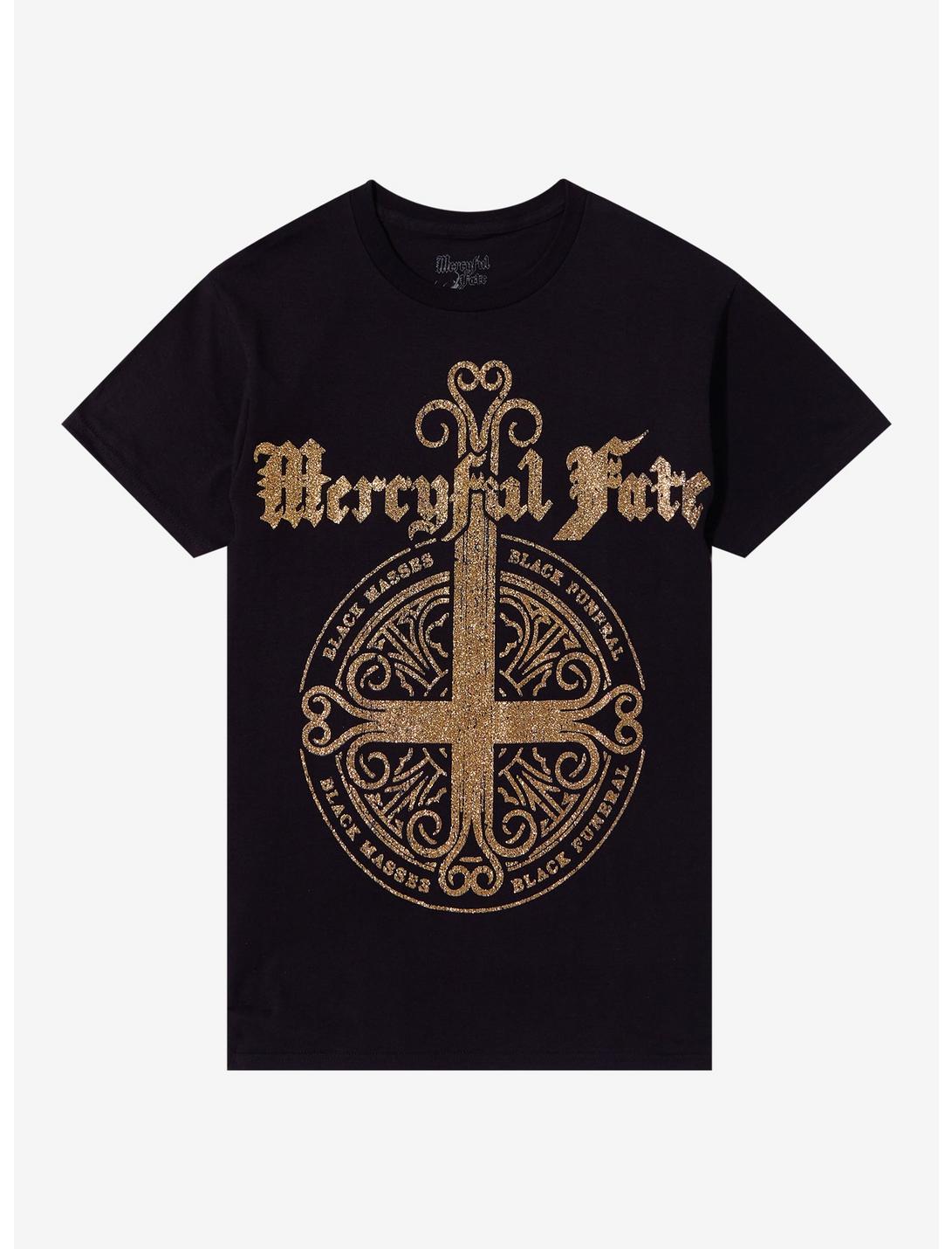 Mercyful Fate Black Funeral Glitter Boyfriend Fit Girls T-Shirt, BLACK, hi-res