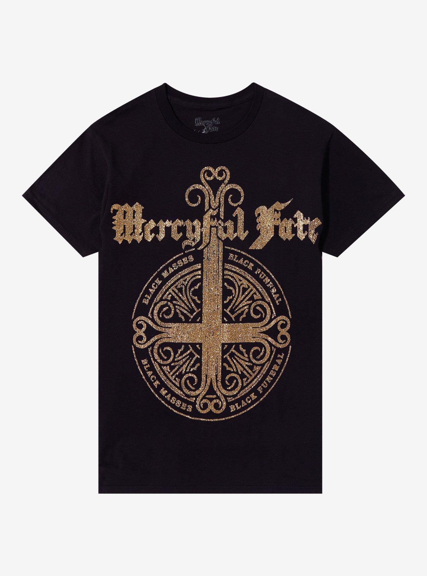 Mercyful Fate Black Funeral Glitter Boyfriend Fit Girls T-Shirt, , hi-res