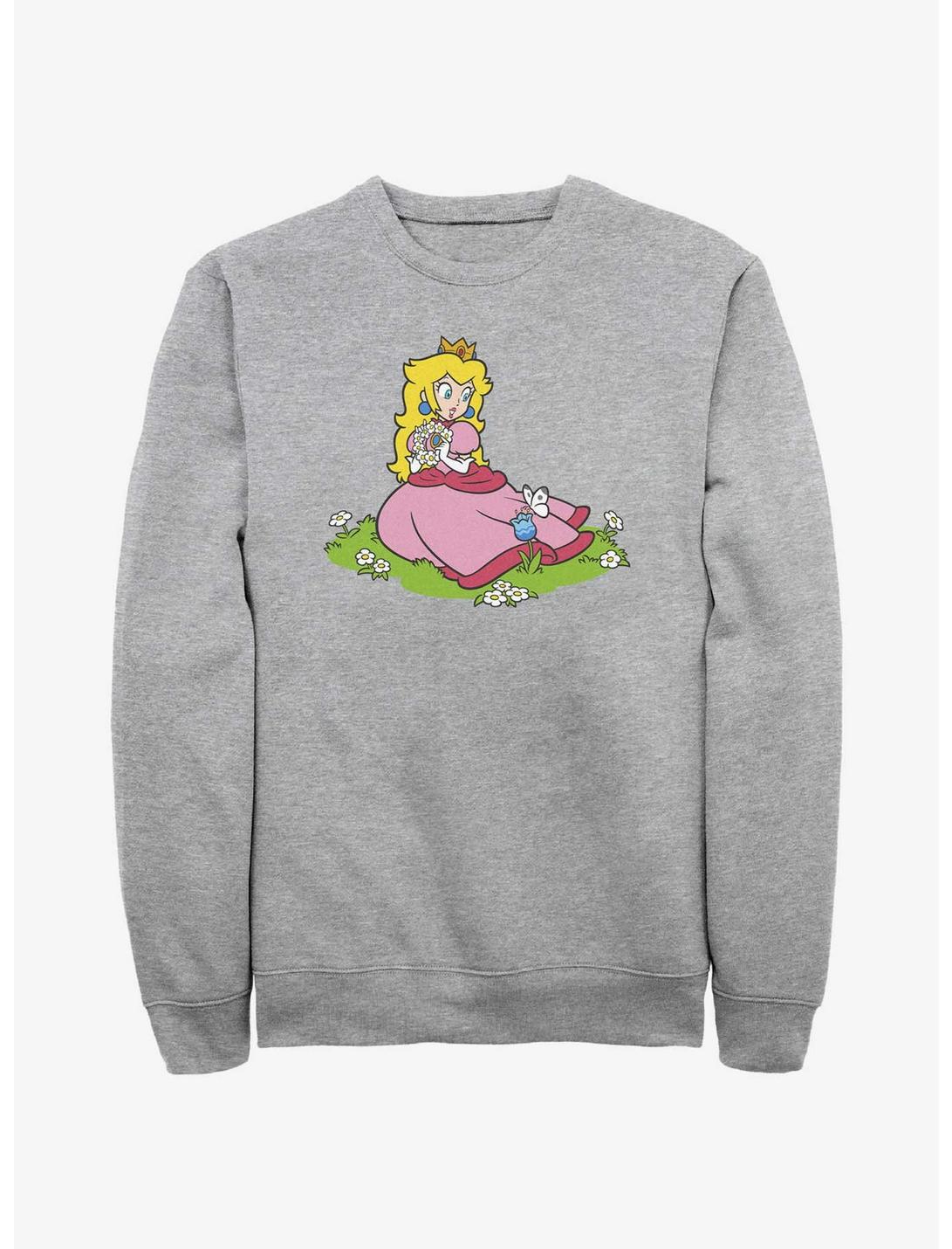 Nintendo Peach And A Butterfly Sweatshirt, ATH HTR, hi-res