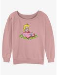Nintendo Peach And A Butterfly Womens Slouchy Sweatshirt, DESERTPNK, hi-res