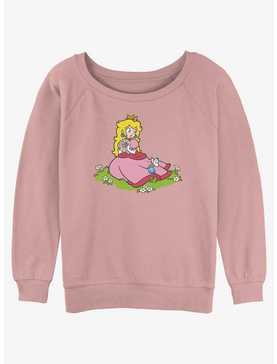 Nintendo Peach And A Butterfly Womens Slouchy Sweatshirt, , hi-res