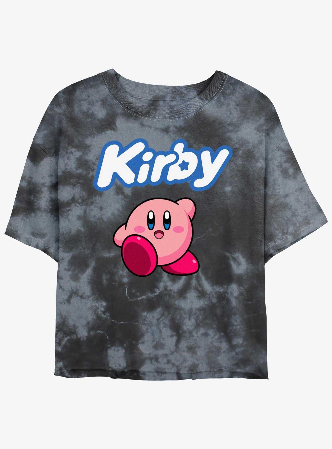 Kirby Simply Kirby Womens Tie-Dye Crop T-Shirt, BLKCHAR, hi-res