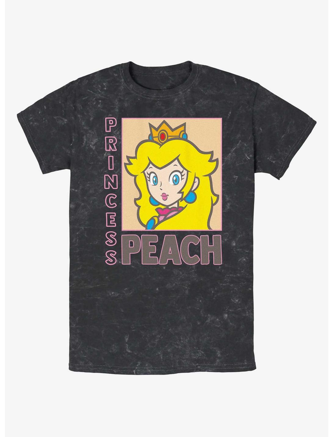Nintendo Princess Peach Poster Mineral Wash T-Shirt, BLACK, hi-res