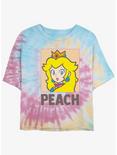 Nintendo Princess Peach Poster Womens Tie-Dye Crop T-Shirt, BLUPNKLY, hi-res