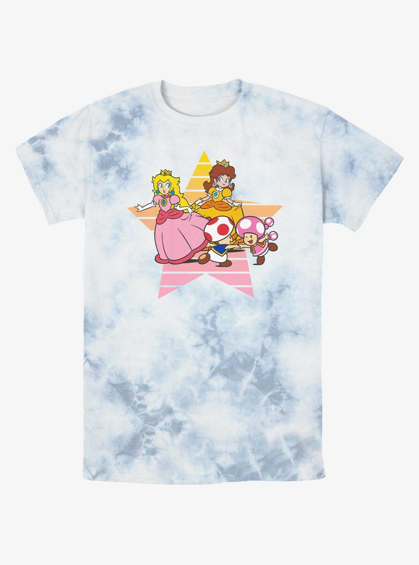 Nintendo Princess Peach & Daisy Star Tie-Dye T-Shirt, WHITEBLUE, hi-res