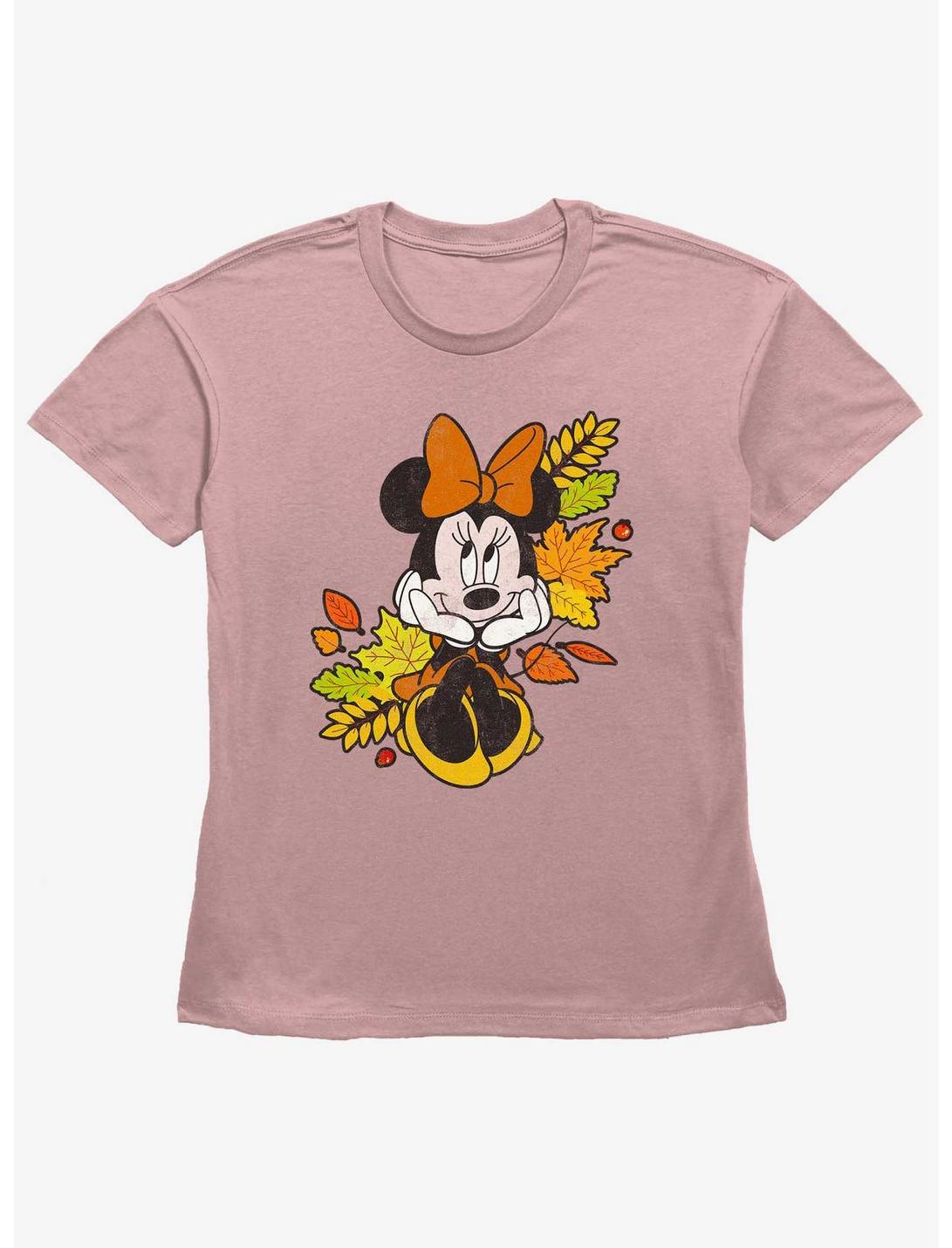 Disney Minnie Mouse Fall Leaves Womens Straight Fit T-Shirt, DESERTPNK, hi-res