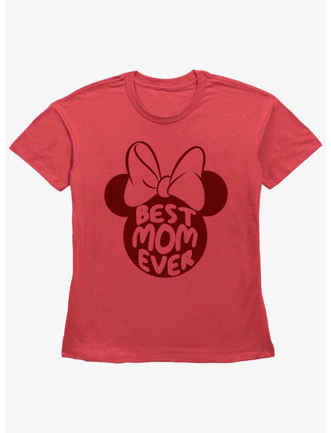 Disney Minnie Mouse Best Mom Ever Womens Straight Fit T-Shirt, RED, hi-res