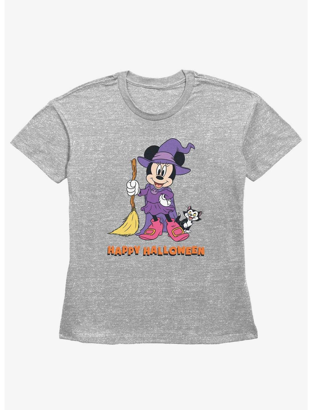 Disney Minnie Mouse Happy Halloween Witch Womens Straight Fit T-Shirt, HEATHER GR, hi-res