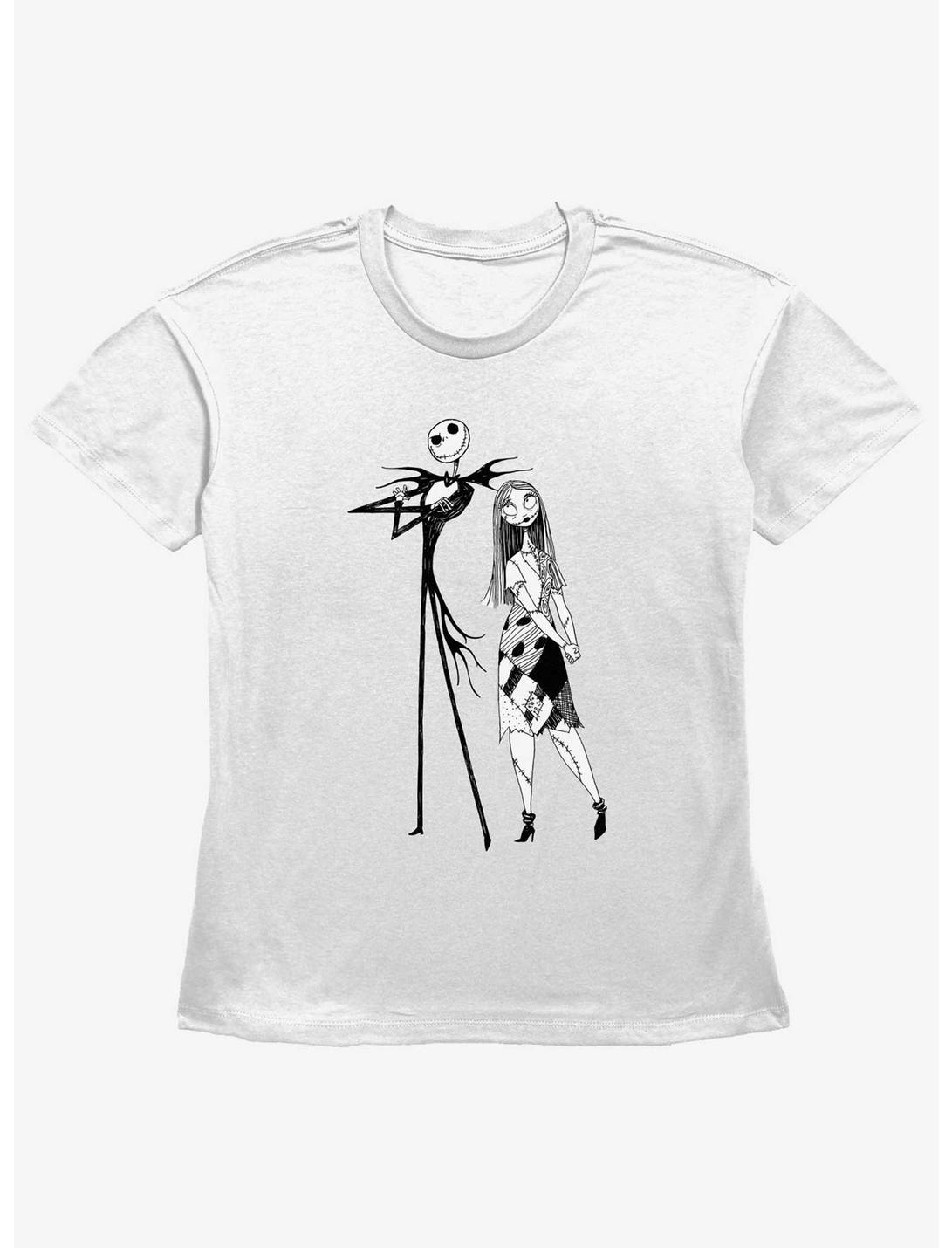 Disney The Nightmare Before Christmas Jack and Sally Womens Straight Fit T-Shirt, WHITE, hi-res