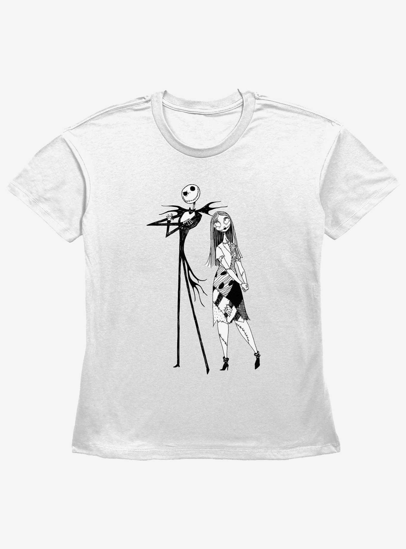 Disney The Nightmare Before Christmas Jack and Sally Womens Straight Fit T-Shirt, WHITE, hi-res
