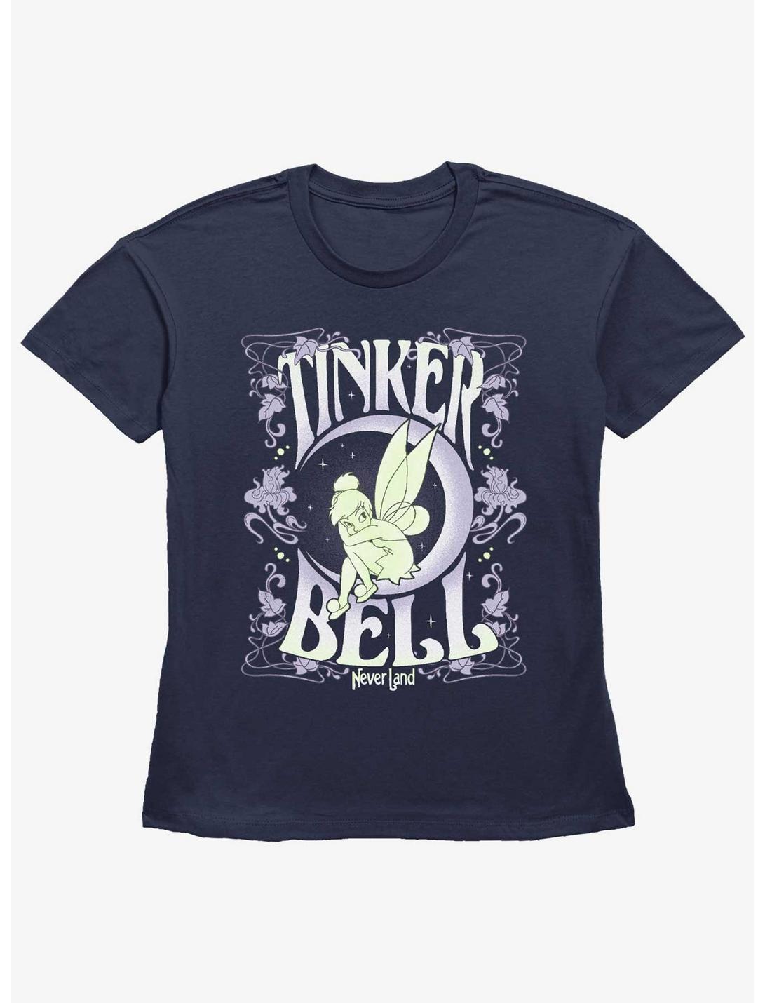Disney Tinker Bell Nouveau Poster Womens Straight Fit T-Shirt, NAVY, hi-res