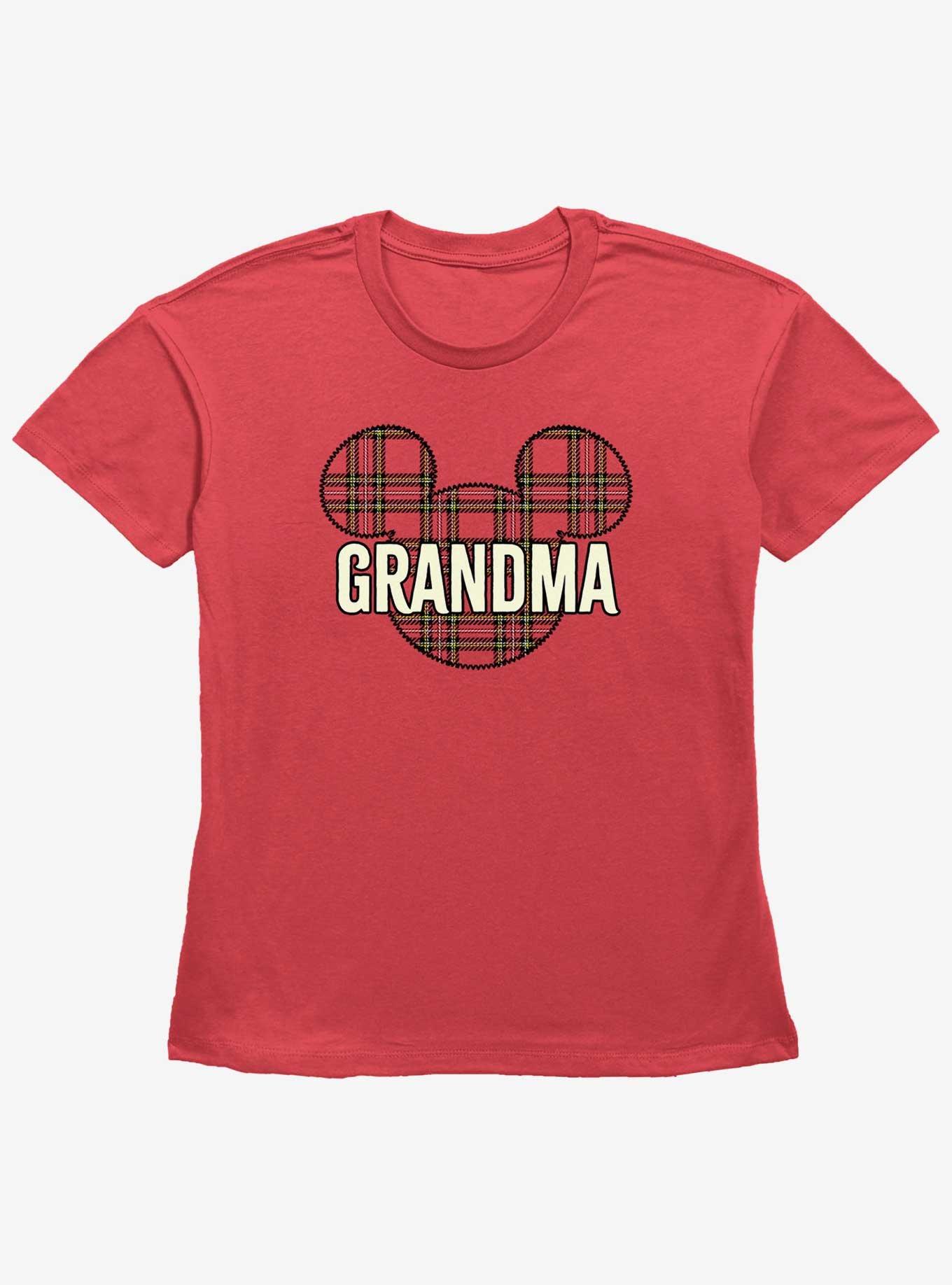 Disney Mickey Mouse Grandma Holiday Patch Womens Straight Fit T
