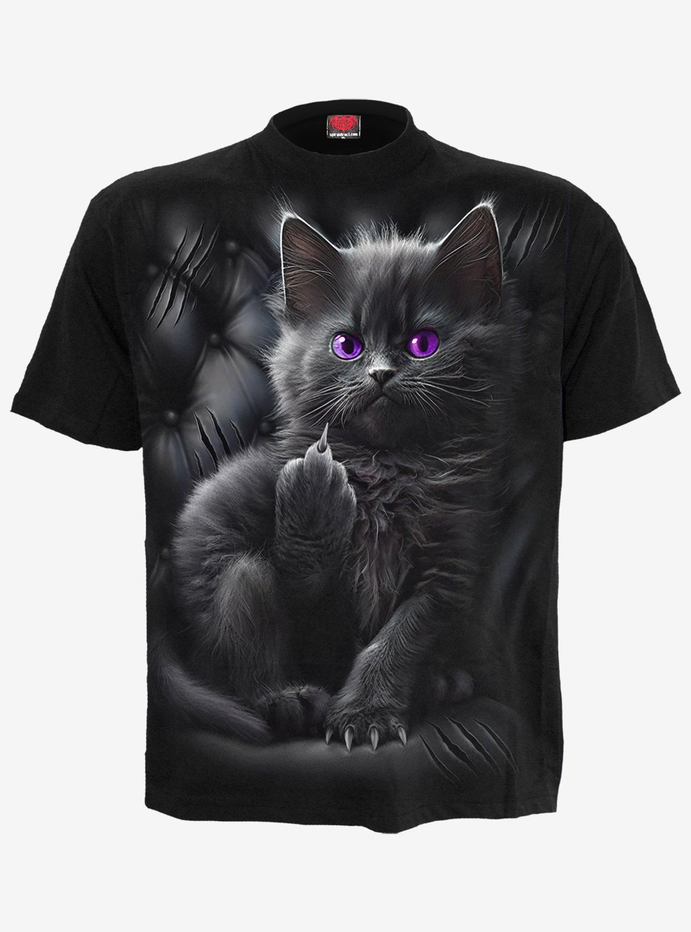 Spiral Cattitude Front Print T-Shirt