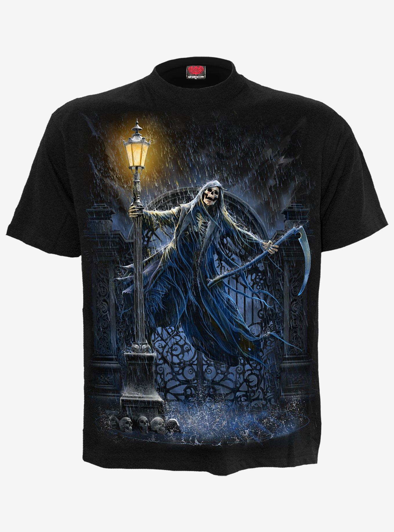 Spiral Reaping In The Rain T-Shirt, BLACK, hi-res