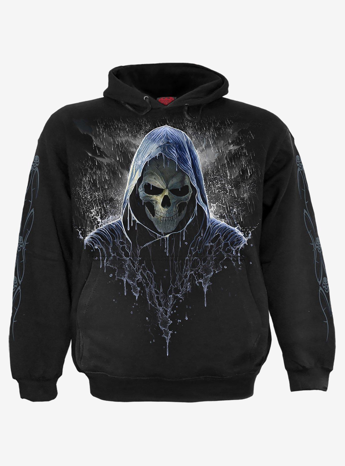 Spiral Reaping In The Rain Hoodie, BLACK, hi-res