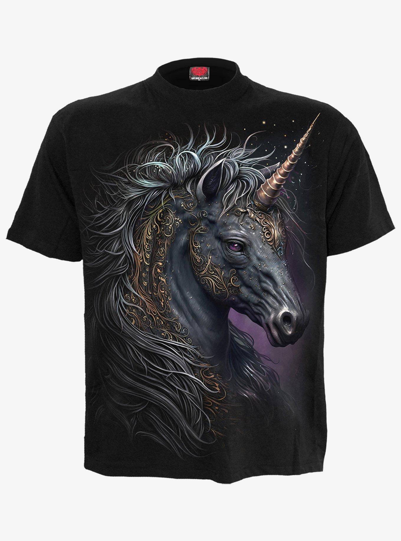 Spiral Celtic Unicorn T-Shirt, BLACK, hi-res