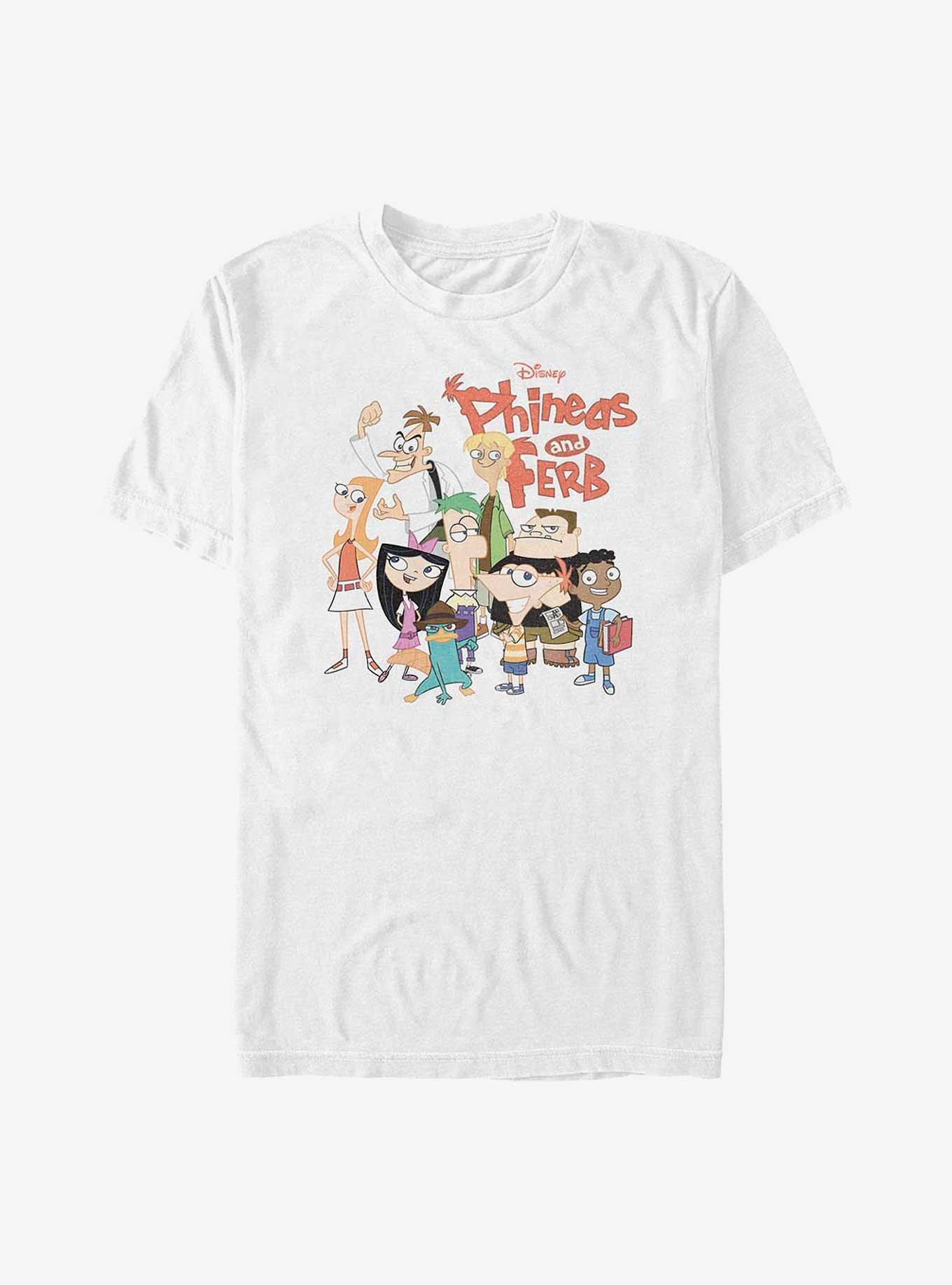 Disney Phineas and Ferb The Group Big & Tall T-Shirt, WHITE, hi-res