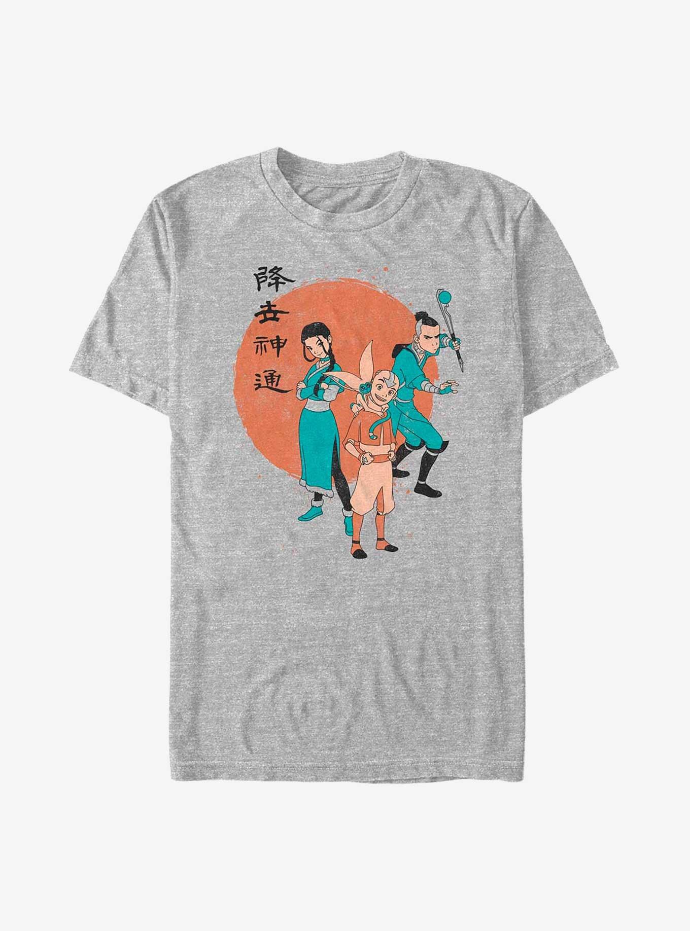 Avatar: The Last Airbender Katara Aang Sokka and Momo Big & Tall T-Shirt, ATH HTR, hi-res