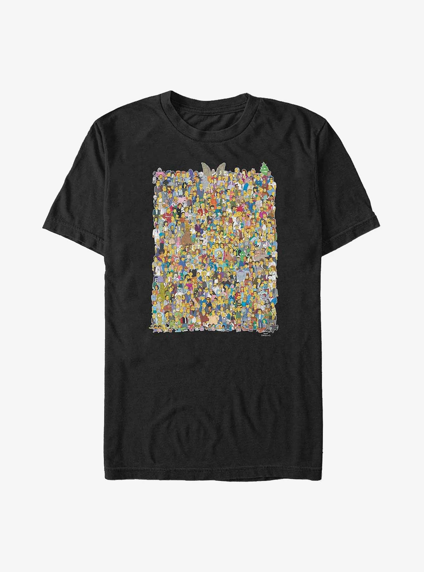 The Simpsons All Of Springfield Big & Tall T-Shirt, BLACK, hi-res