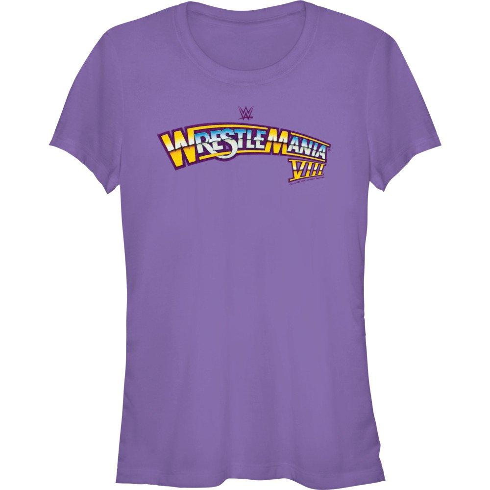 WWE WrestleMania VIII Logo Girls T-Shirt, PURPLE, hi-res