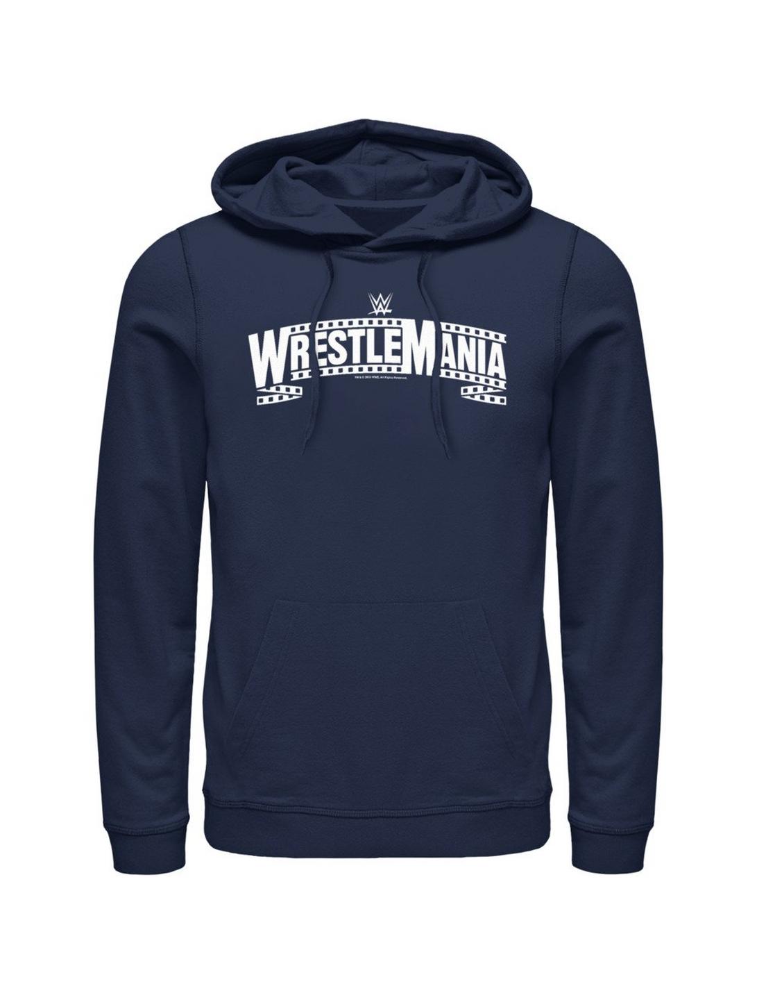 WWE WrestleMania 39 Filmstrip Logo Hoodie, NAVY, hi-res