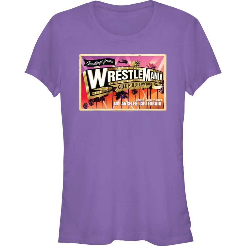 WWE WrestleMania 39 Hollywood Poster Girls T-Shirt, PURPLE, hi-res