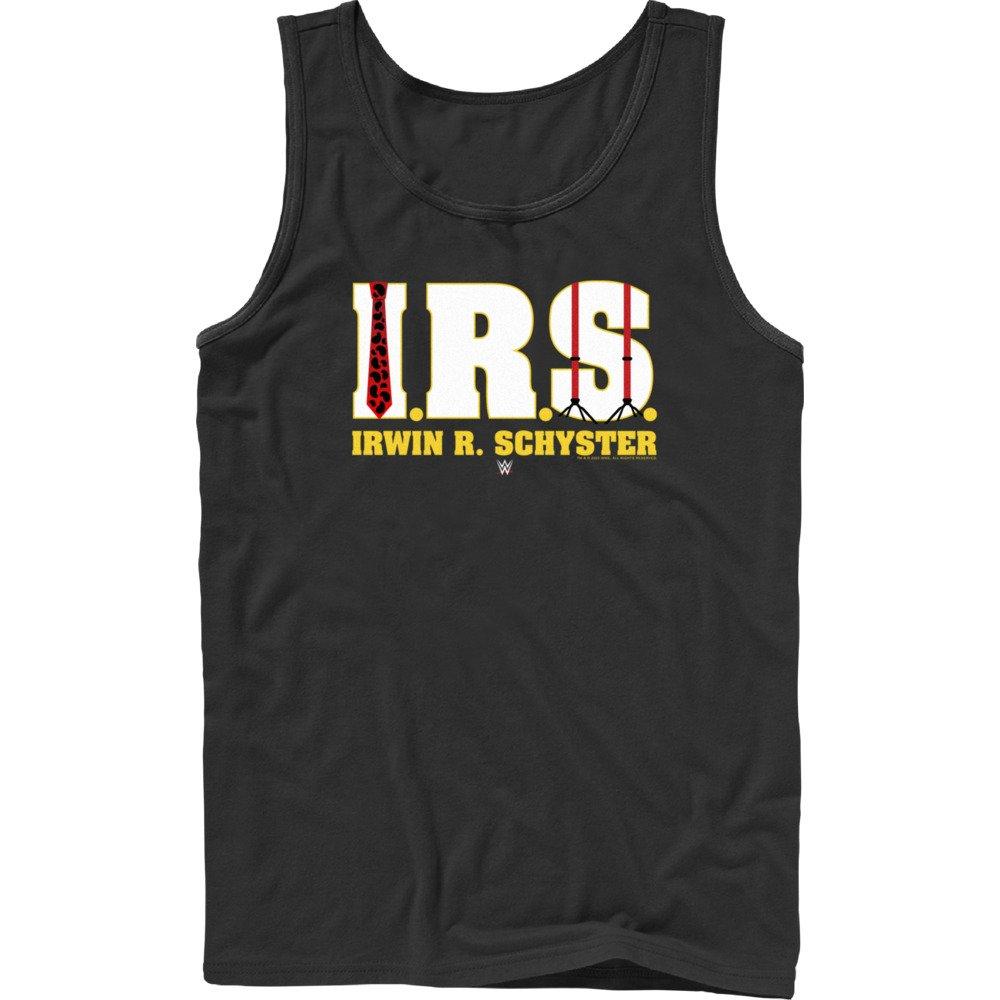 WWE IRS Irwin R Schyster Logo Tank, BLACK, hi-res