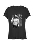 WWE Sami Zayn Portrait Logo Girls T-Shirt, BLACK, hi-res