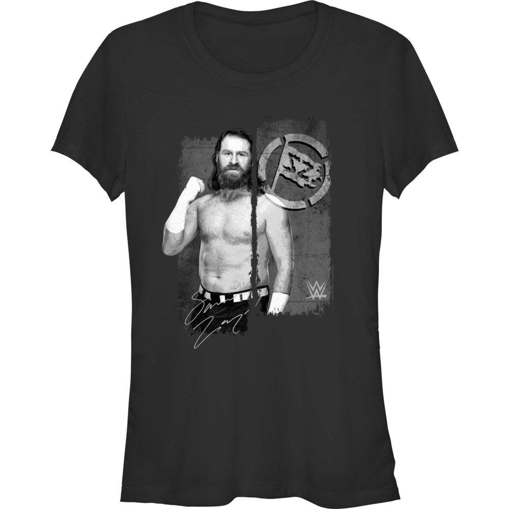 WWE Sami Zayn Portrait Logo Girls T-Shirt, BLACK, hi-res