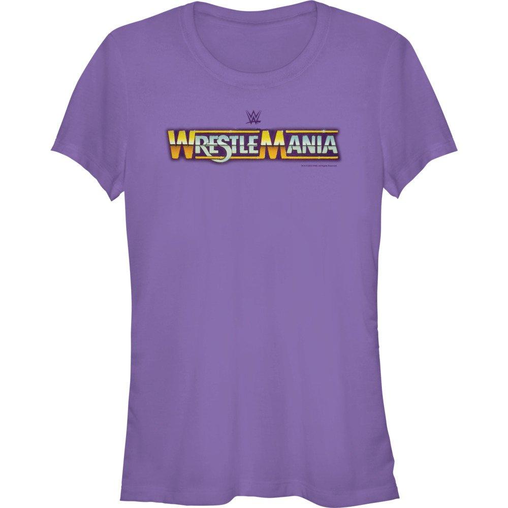 WWE WrestleMania Retro Logo Girls T-Shirt, PURPLE, hi-res