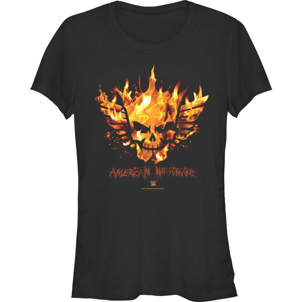 WWE Cody Rhodes Flames Skull  Girls T-Shirt, , hi-res