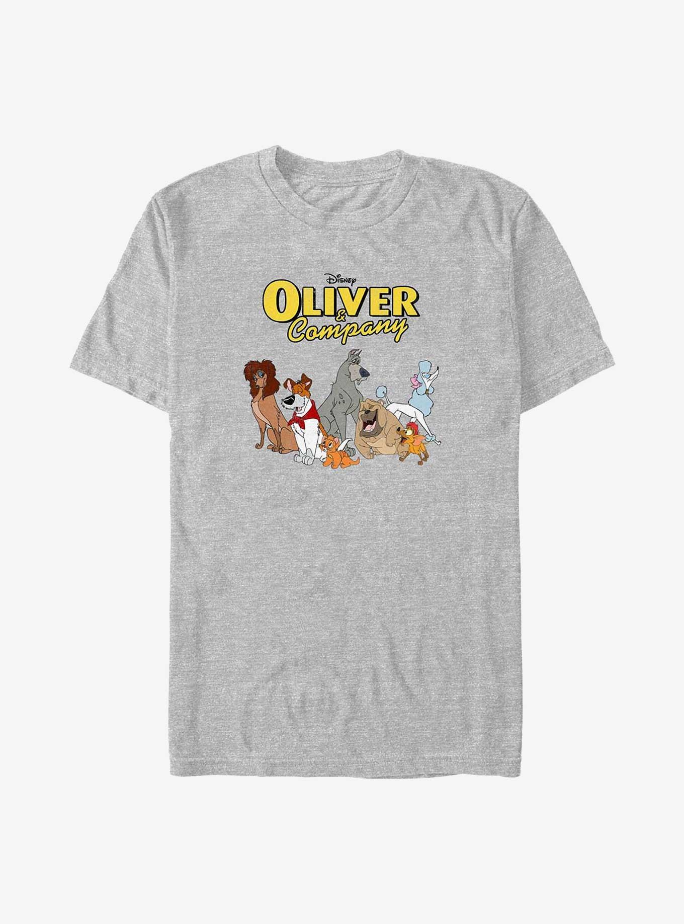 Disney Oliver & Company Retro Group Shot Big & Tall T-Shirt, ATH HTR, hi-res