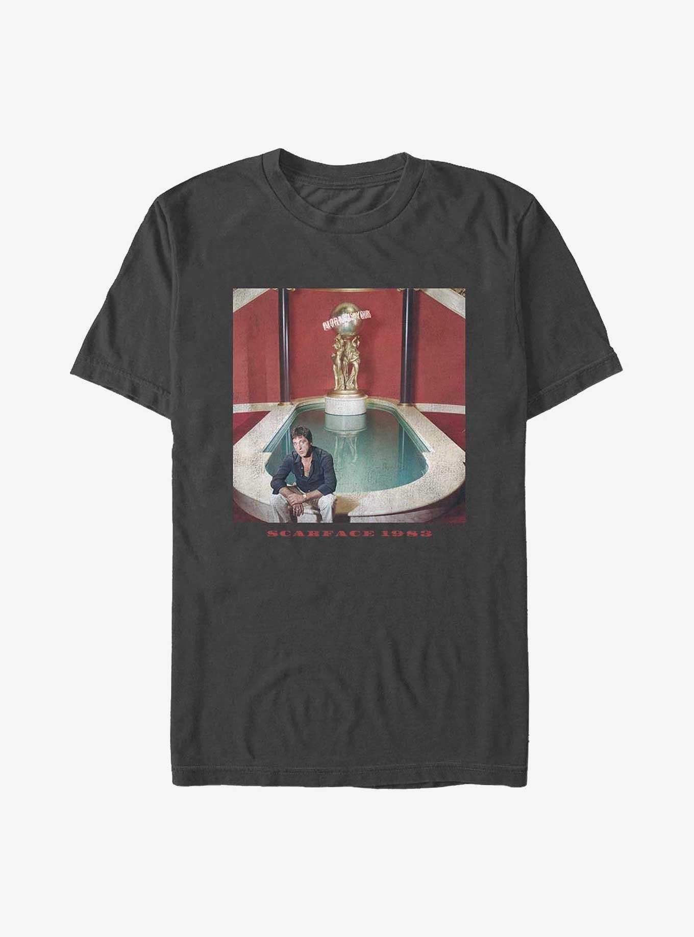 Scarface 1983 Fountain Poster Big & Tall T-Shirt, BLACK, hi-res