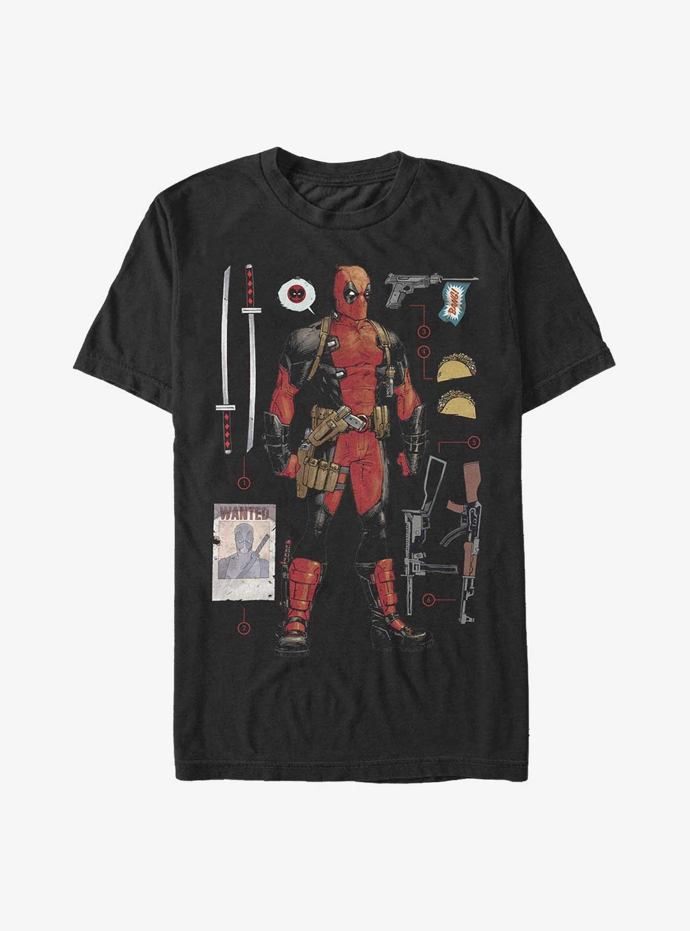 Marvel Deadpool Items Big & Tall T-Shirt, BLACK, hi-res