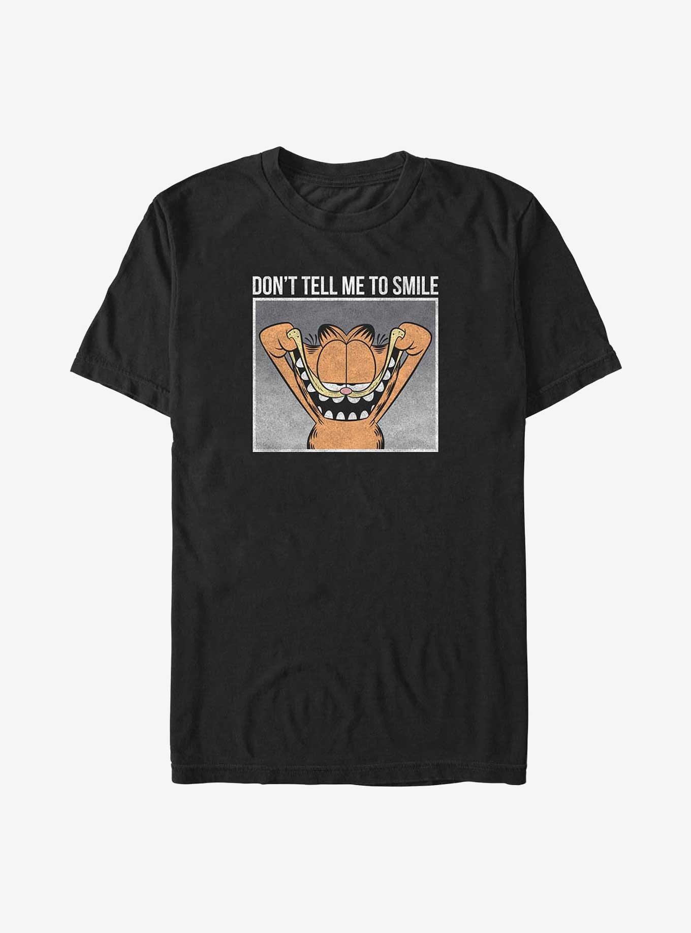 Garfield Don't Tell Me To Smile Big & Tall T-Shirt, BLACK, hi-res