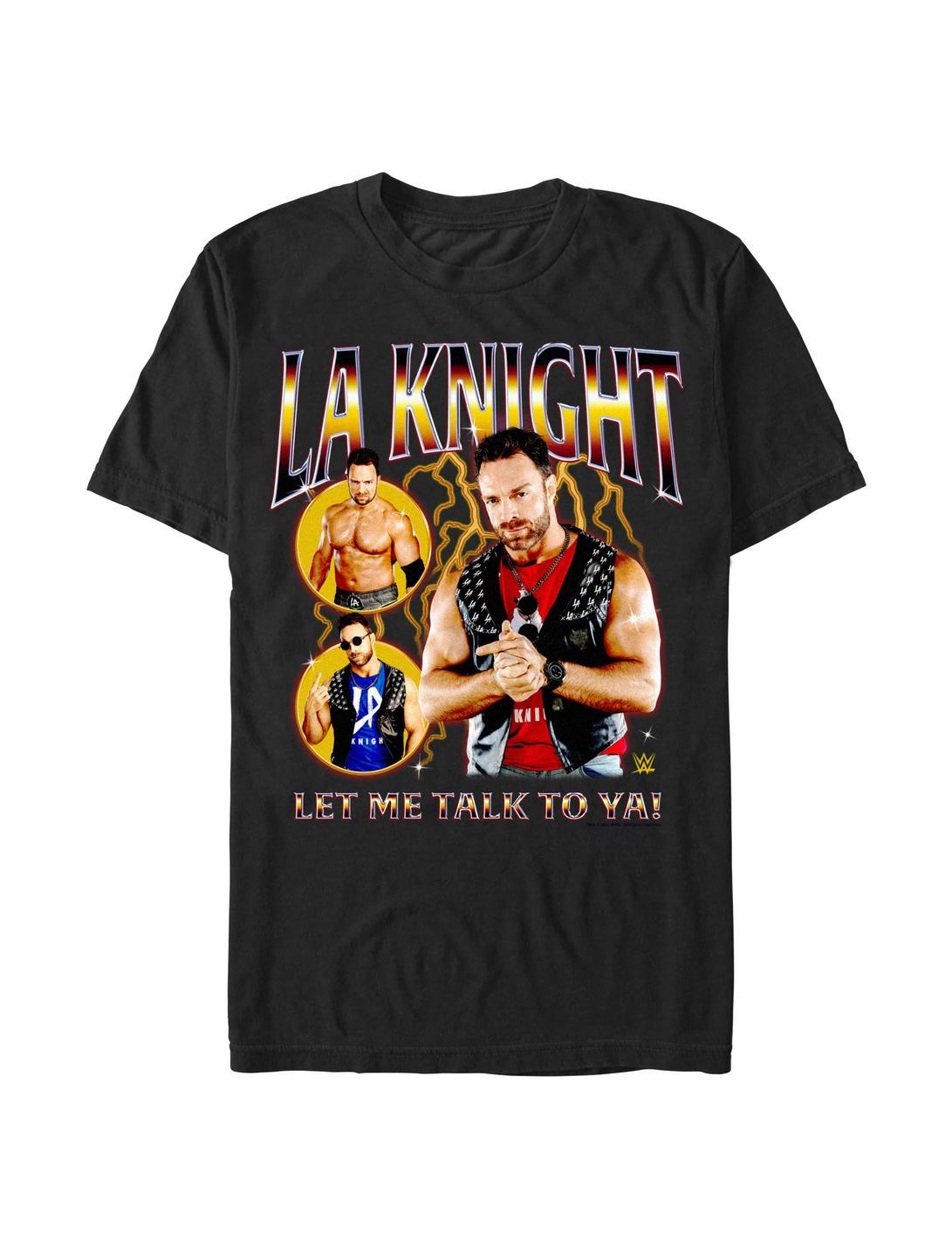 WWE LA Knight Let Me Talk To Ya Collage T-Shirt, BLACK, hi-res