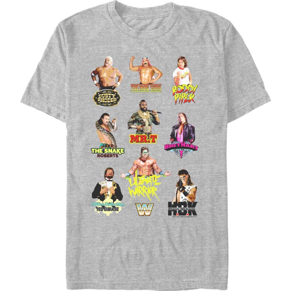 WWE Wrestler Retro Icons T-Shirt, ATH HTR, hi-res