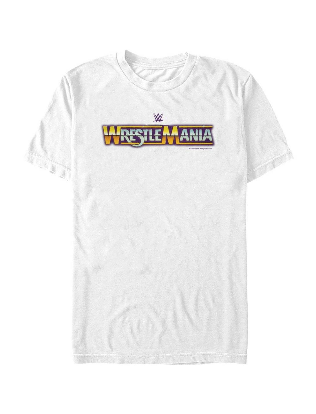 WWE WrestleMania Retro Logo T-Shirt, WHITE, hi-res