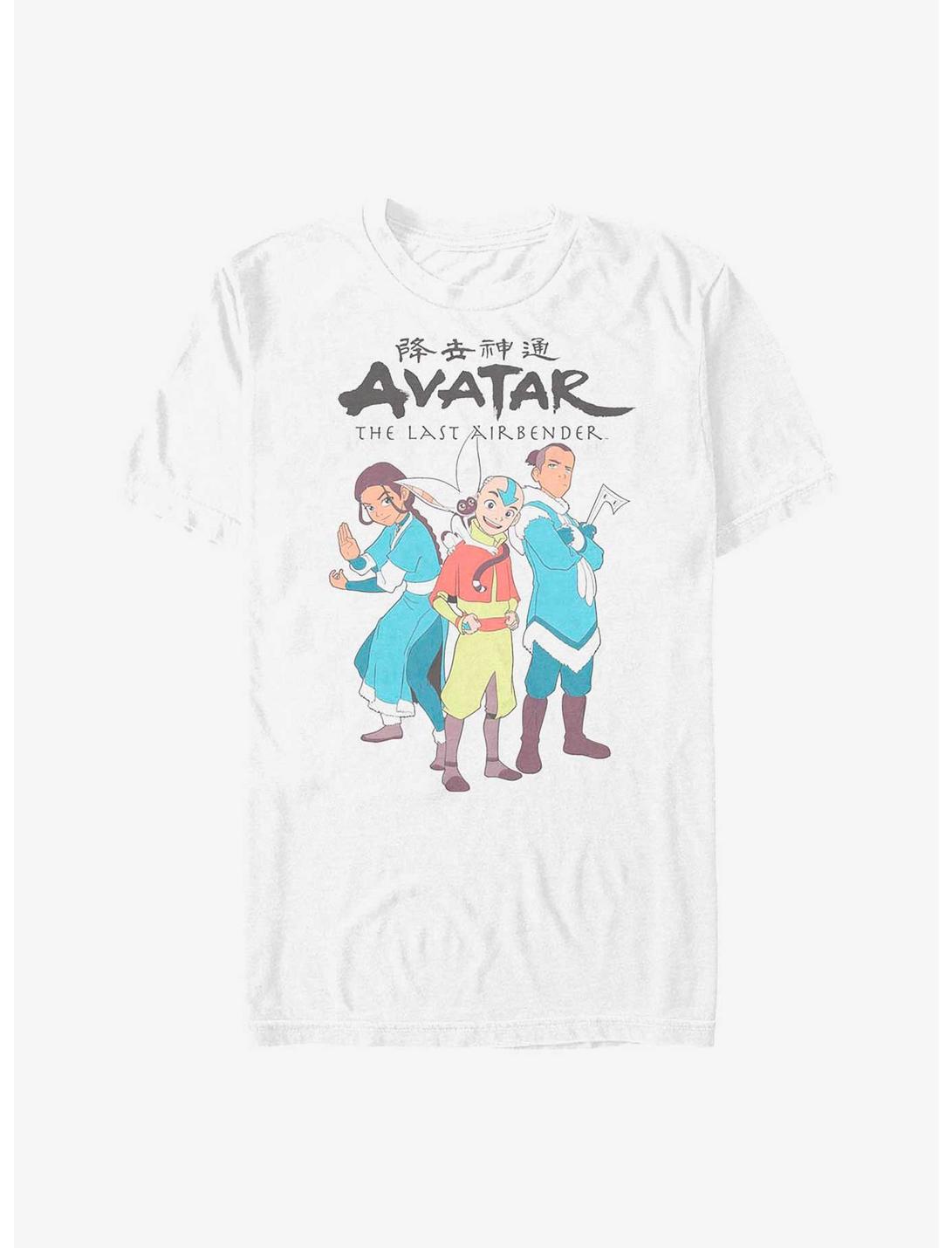 Avatar: The Last Airbender Original Gaang Katara Aang and Sokka Big & Tall T-Shirt, WHITE, hi-res