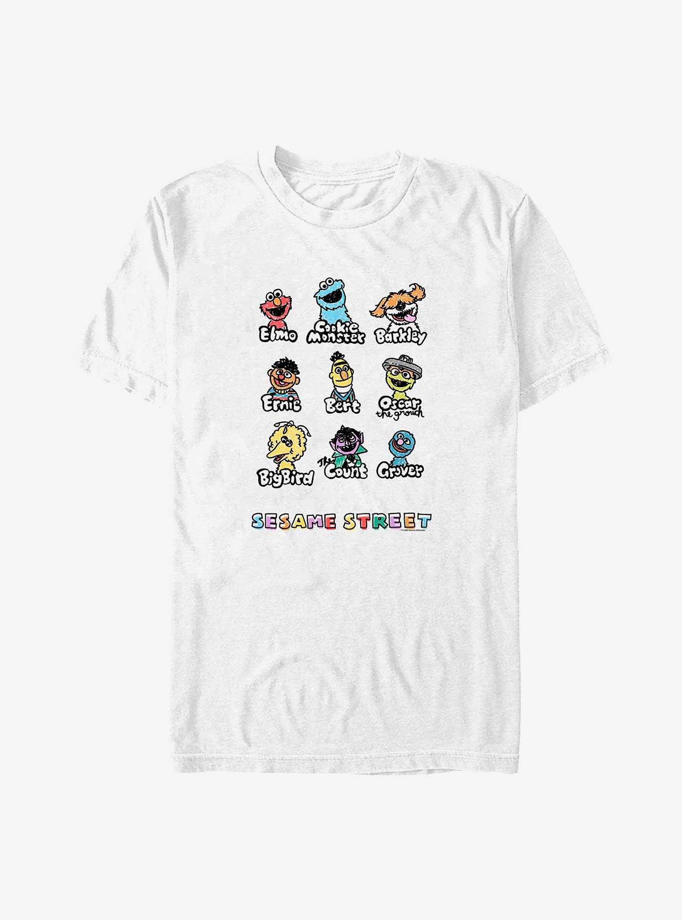 Sesame Street Friends Lineup Big & Tall T-Shirt, WHITE, hi-res