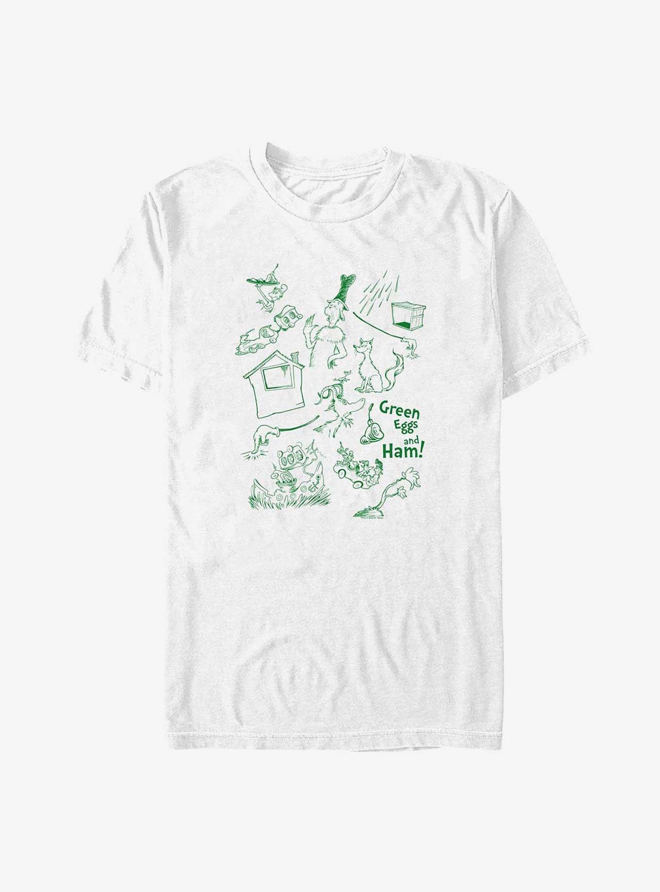 Dr. Seuss Green Eggs And Ham Icons Big & Tall T-Shirt, WHITE, hi-res