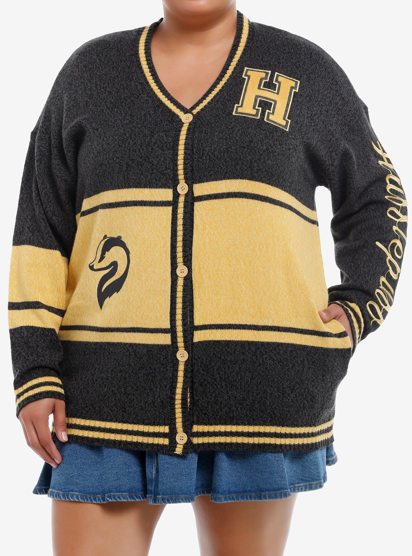 Harry Potter Hufflepuff Varsity Cardigan Plus Size, , hi-res