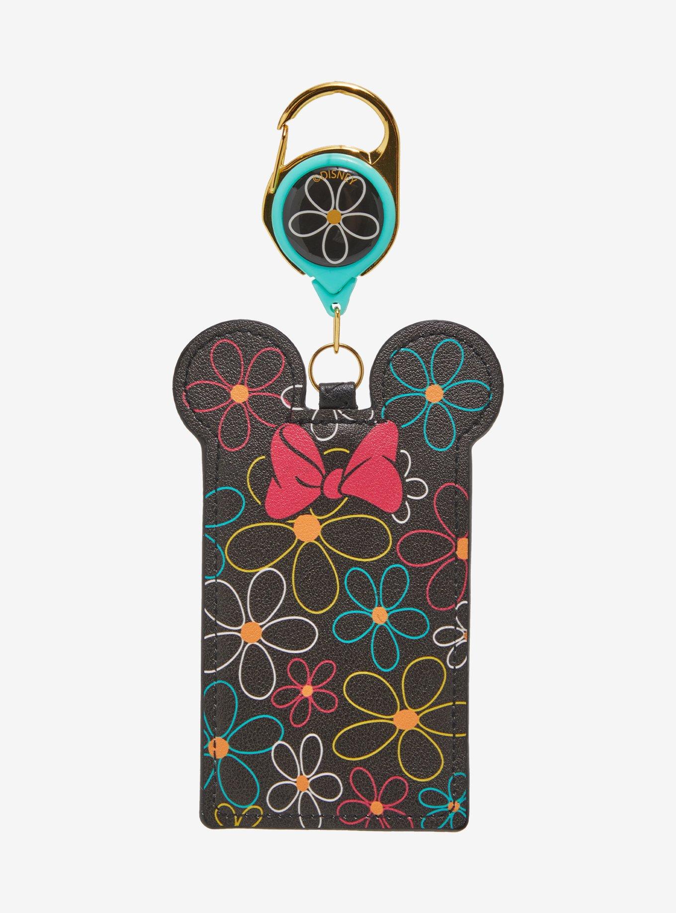 Disney Minnie Mouse Floral Retro Retractable Lanyard — BoxLunch Exclusive, , hi-res