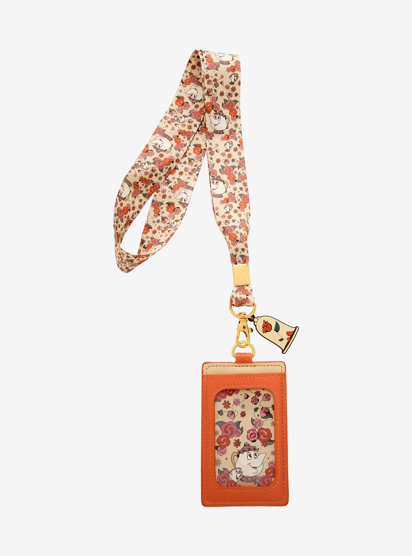 Disney Beauty and the Beast Belle Floral Lanyard - BoxLunch Exclusive, , hi-res