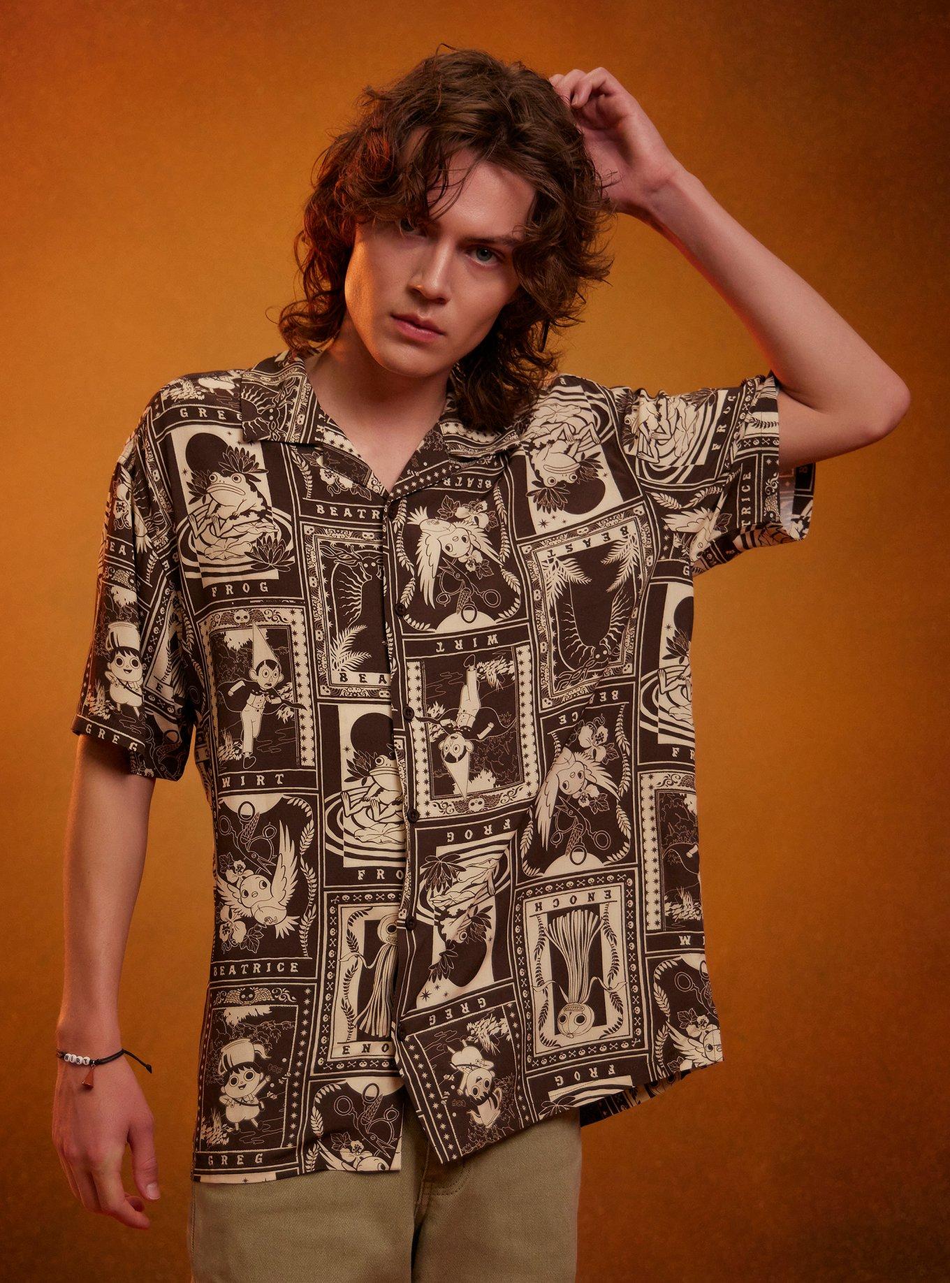 Over The Garden Wall Character Collage Woven Button-Up 
