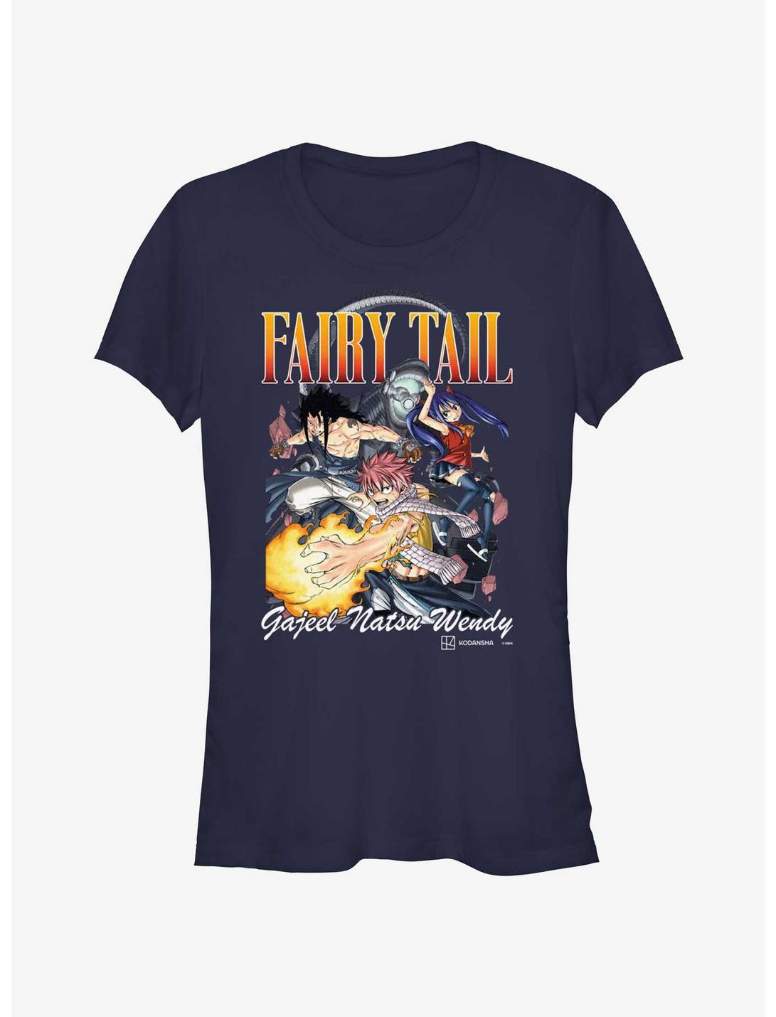 Fairy Tail Group Girls T-Shirt, NAVY, hi-res