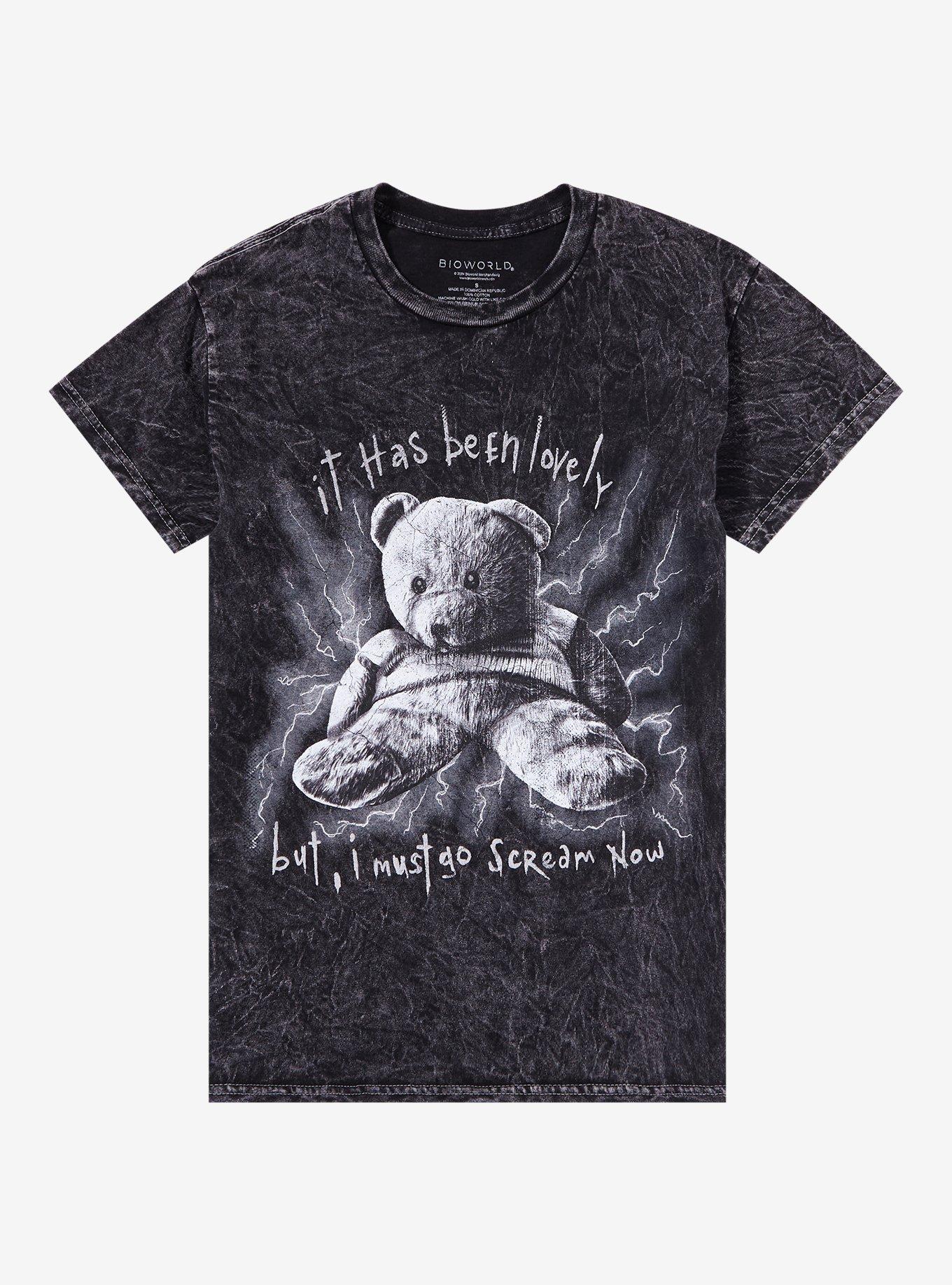 Teddy Bear Scream Mineral Wash Boyfriend Fit Girls T-Shirt, MULTI, hi-res