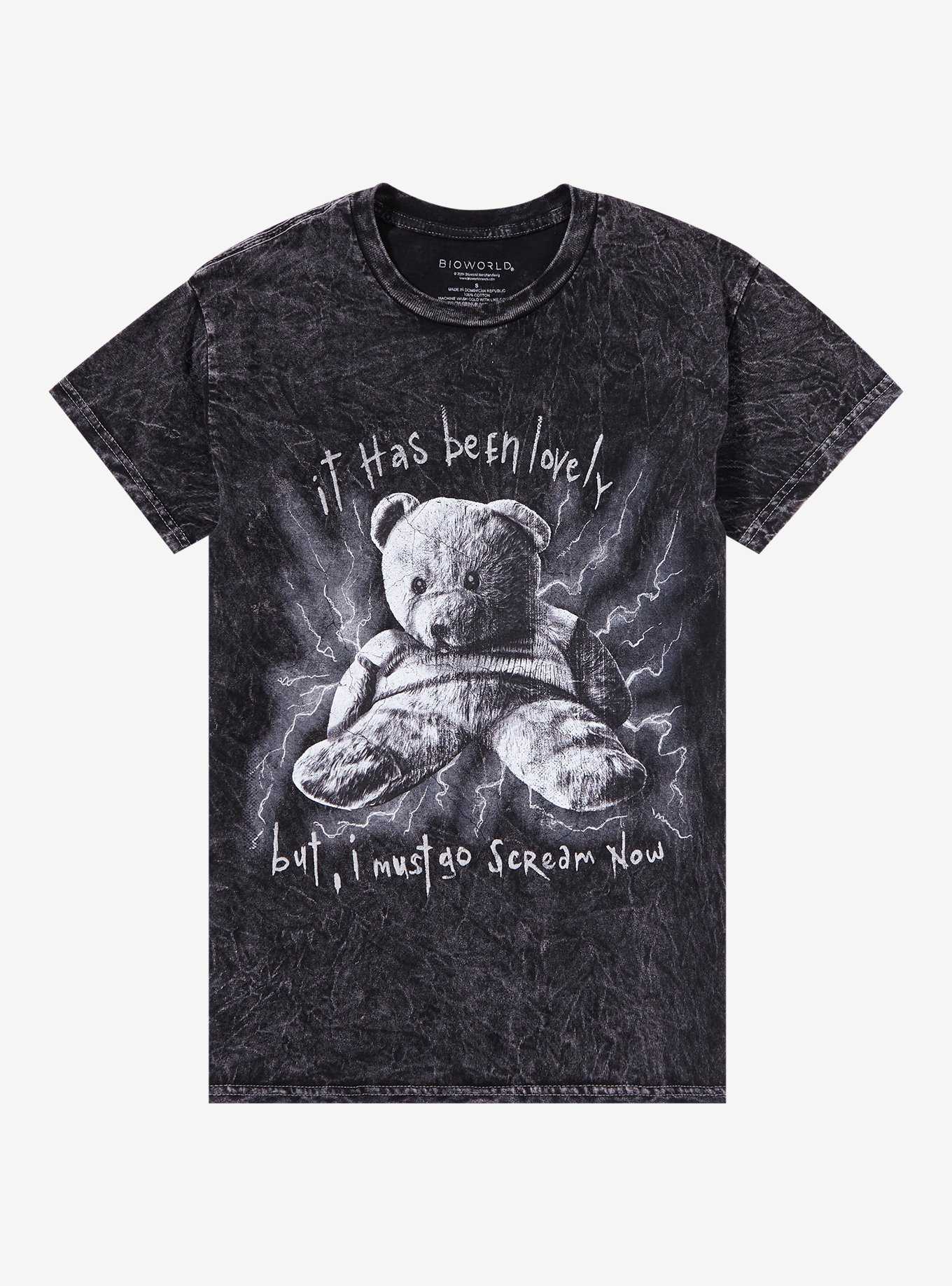 Teddy Bear Scream Mineral Wash Boyfriend Fit Girls T-Shirt, , hi-res