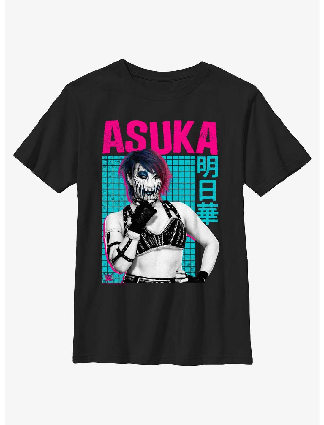 WWE Asuka Color Pop Portrait Youth T-Shirt, BLACK, hi-res