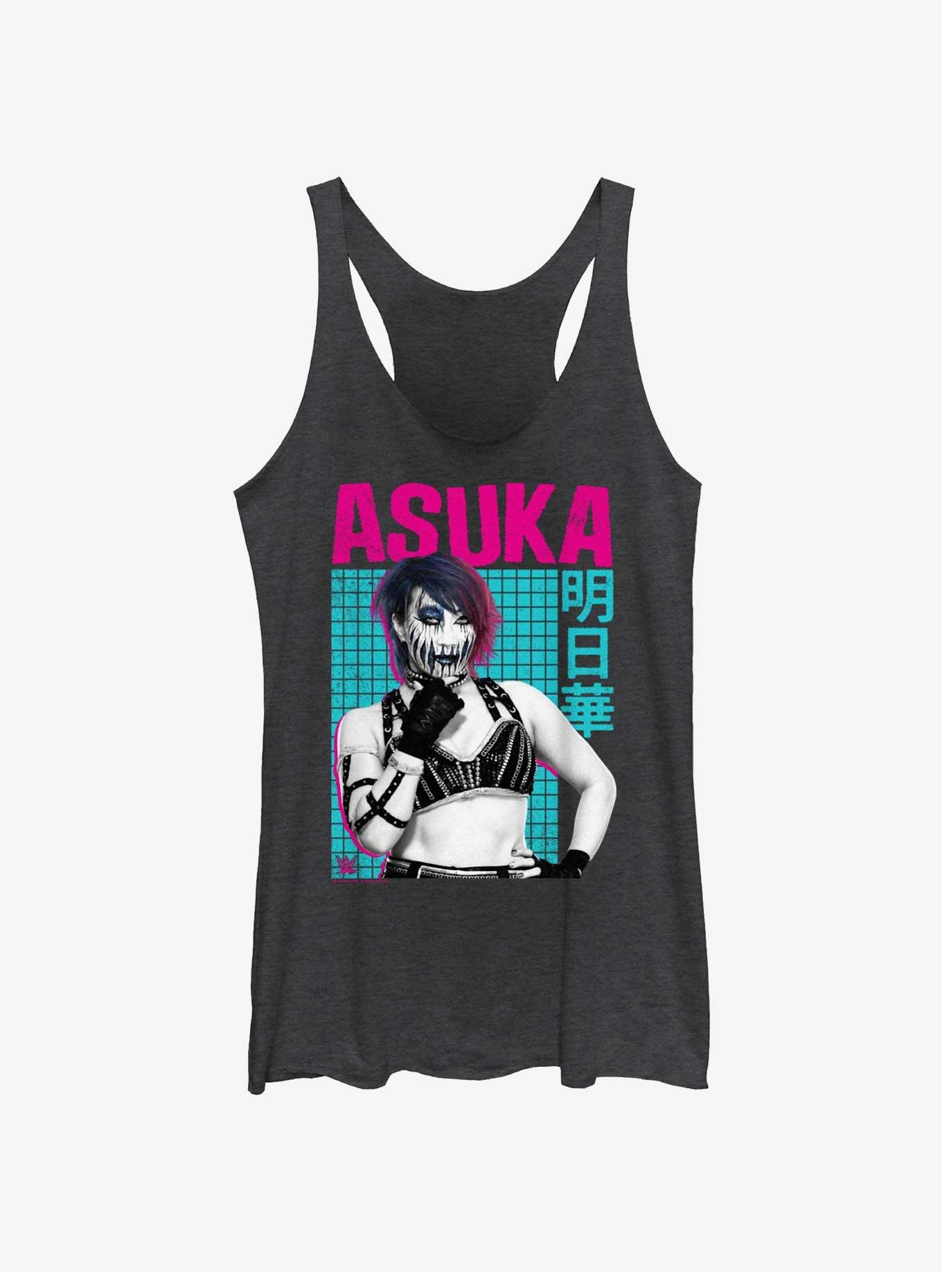 WWE Asuka Color Pop Portrait Womens Tank Top, BLK HTR, hi-res